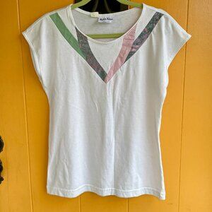 VINTAGE 80's Detail Cap Sleeve Tee